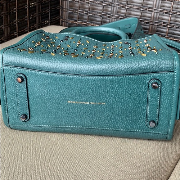 *SOLD* NWOT Coach Studded Rogue in Dark Turquoise - Picture 7 of 16